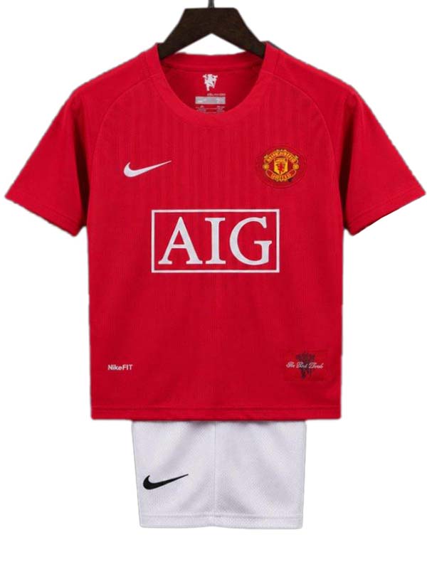 Manchester united home kids kit childrens retro jersey 2007-2008